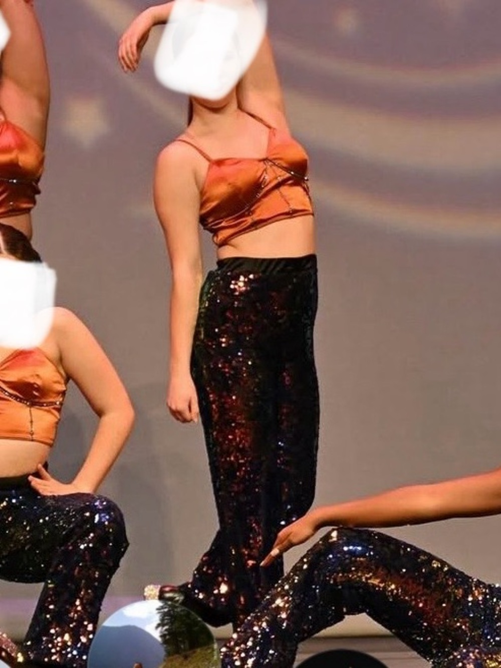 3/$50 Weissman Sparkle Pants & Crop Top Dance Costume
